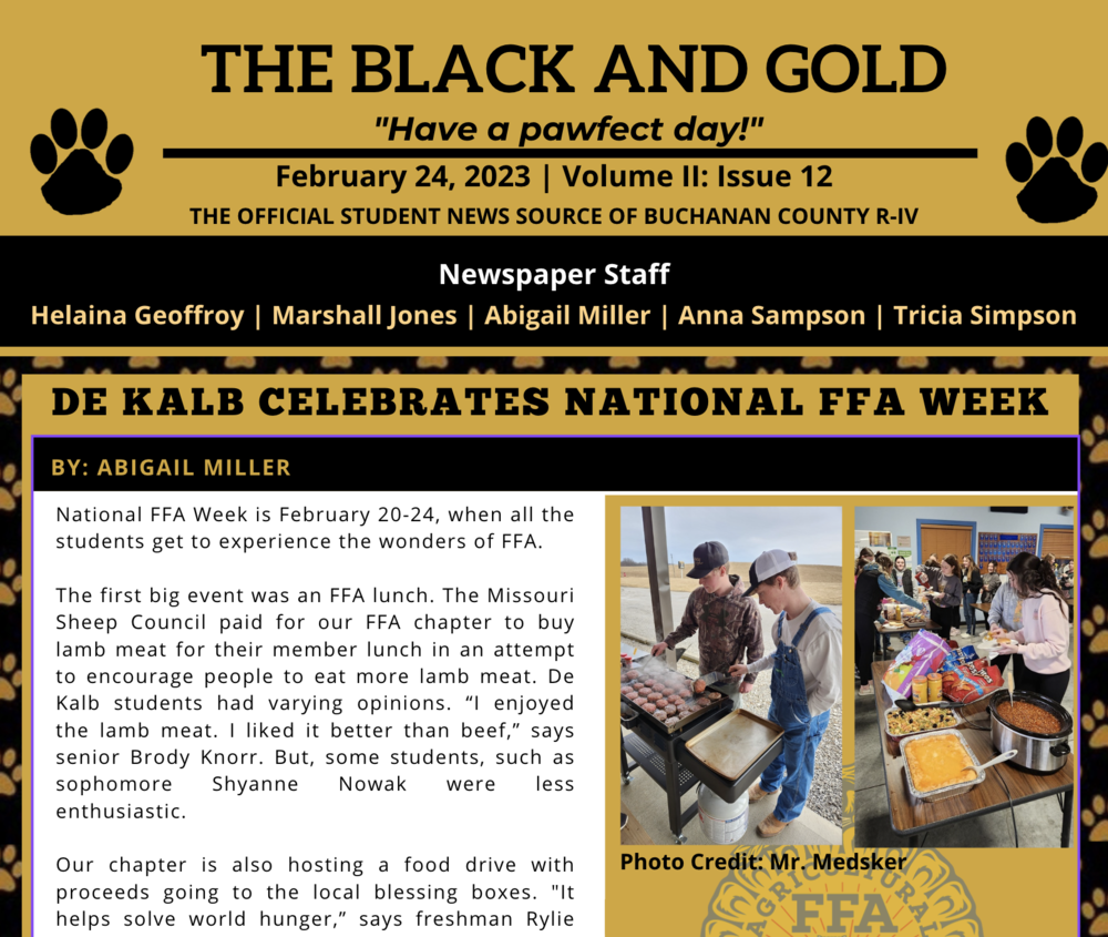 The Black and Gold: February 24, 2023