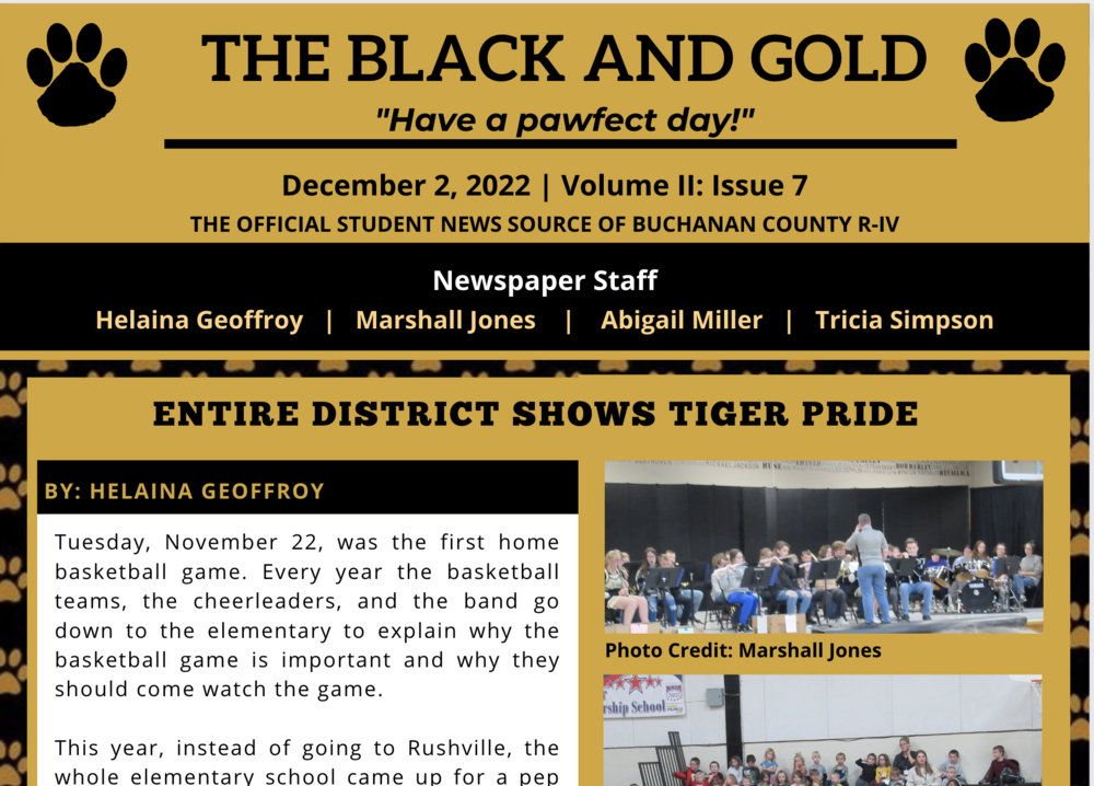 The Black and Gold: December 2, 2022