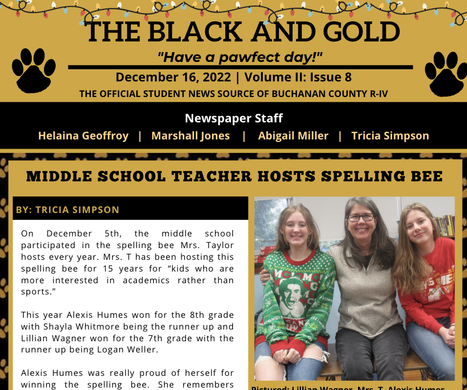 The Black and Gold: December 16, 2022