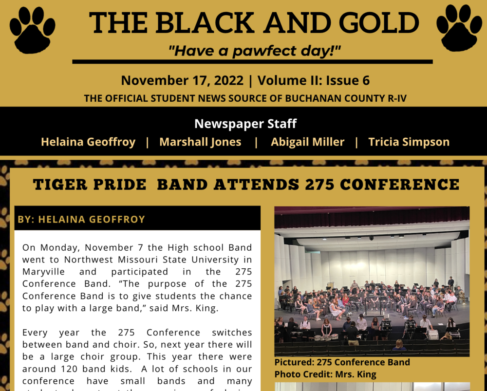 The Black and Gold: November 17, 2022