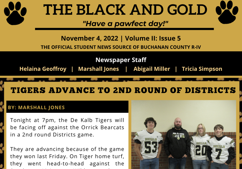 The Black and Gold: November 4, 2022